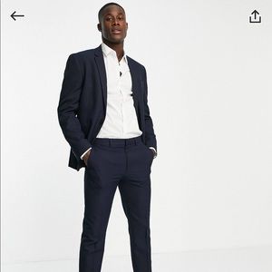 Topman Navy Suit Jacket Only